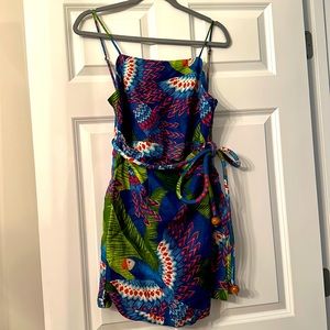 Farm Rio Blue Macaw Mini Dress